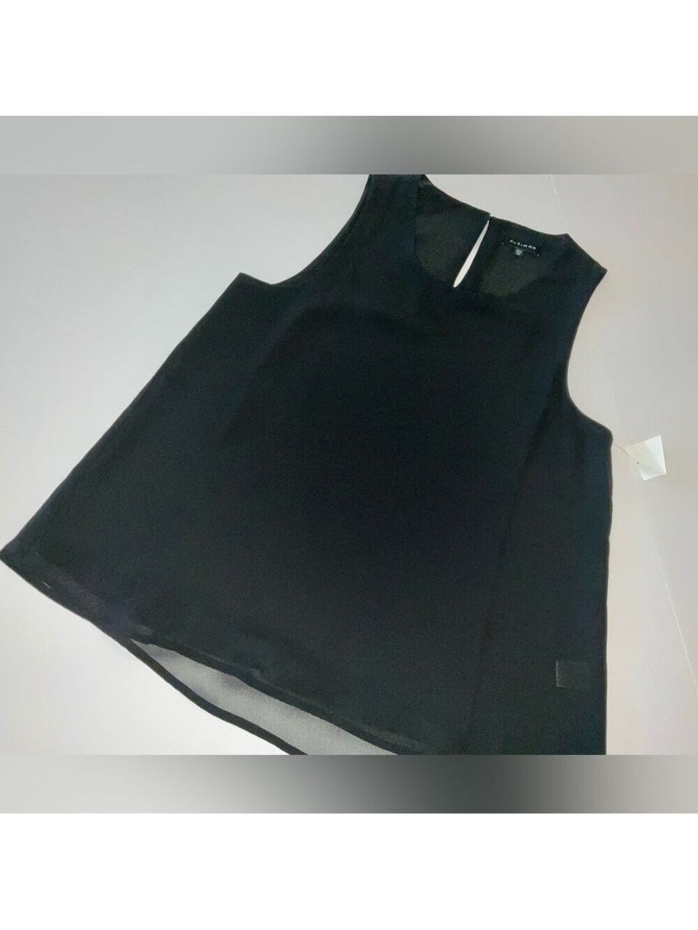 Pleione black sheer lined sleeveless top - size xs - new